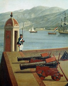 Vista de las fortificaciones militares del puerto de Reggio Calabria (detalle)