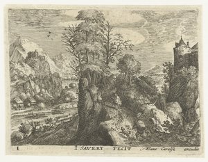 Paisaje con viajeros en una roca escarpada Seis paisajes con viajeros (título de la serie)