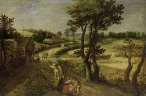 Paisaje con campos de maíz de Jacob Savery (II) (attributed to)