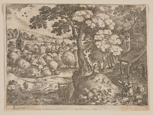 Taberna a la derecha de un camino, de Paisajes de Jacob Savery I