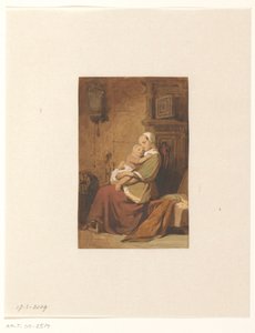 Madre e hijo en un interior de Jacob Spoel