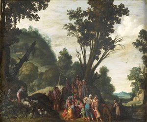 El encuentro de Jacob y Esaú (Génesis 33) de Jacob Symonsz Pynas (attributed to)