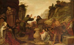 San Pablo y Bernabé adorados como dioses por el pueblo de Listra (Hechos 14:6-20) de Jacob Symonsz Pynas