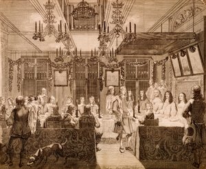 El gran banquete de los Estados de Holanda hecho al Rey y a la Familia Real, 1660 de Jacob Toorenvliet