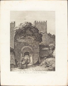 Arco de Druso, ahora puerta de San Sebastiano de Jacob Wilhelm Mechau