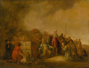 El sacrificio de Elías en el Monte Carmelo, siglo XVII de Jacob Willemsz de Wet the Elder