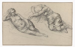 Dos estudios de una mujer desnuda