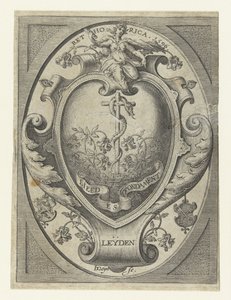 Escudo de armas de la cámara de retórica de Leiden El amor es la base de Jacob de Gheyn (II)