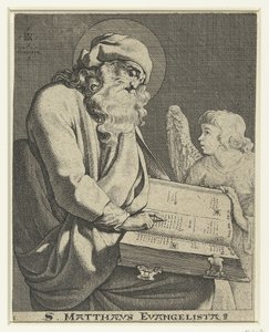 Evangelista Mattheüs S. Matthaeus Evangelista (título sobre el objeto) de Jacob de Gheyn (III)