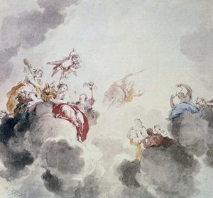 Escena celestial, siglo XVIII