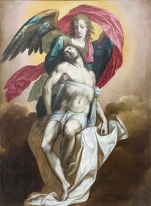Cristo muerto sostenido por un ángel de Jacob de the Elder Backer