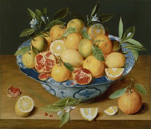 Naturaleza muerta con limones, naranjas y una granada, c. 1620-1630 de Jacob van Hulsdonck