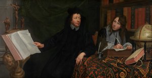 Retrato de un teólogo con su secretario de Jacob van Oost