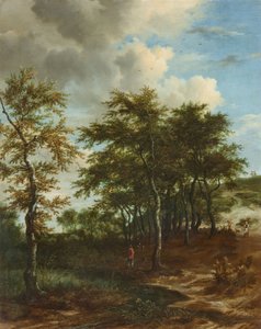 Paisaje con árboles altos de Jacob van Ruisdael