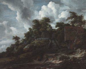 Ladera arbolada con vistas al castillo de Bentheim de Jacob van Ruisdael