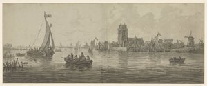 Vista de Dordrecht desde el suroeste de Jacob van Strij