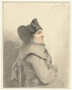 Hombre sentado con punto negro, de perfil, a la derecha de Jacob van Strij