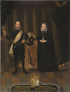 El rey Federico II de Dinamarca y Noruega y Sofía de Mecklembourg Gustrow de Jacob van der (fl.1610 29) Doordt