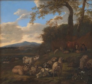 El rebaño de ovejas de Jacob van der Does d.Æ.