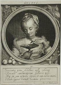 Gusto, plato cuatro de Los cinco sentidos de Jacob van der Heyden