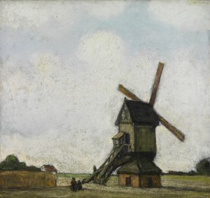 Molino de viento en el Kempen (óleo sobre lienzo) de Jacobs Smits