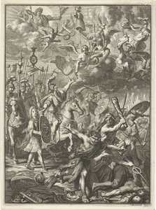 El ejército de Guillermo III derrota a los enemigos. de Jacobus Baptist