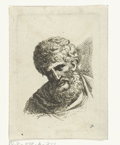 Busto de hombre con pelo rizado y barba de Jacobus Buys