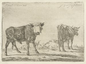 Toro con los ojos vendados con rebaño de ganado de Jacobus Cornelis Gaal