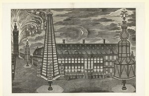 Iluminación y fuegos artificiales en Gante, 1717