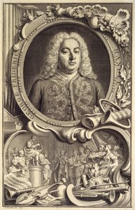 Retrato de G.F. Handel, inscrito con título, 