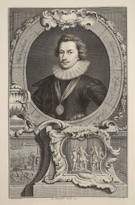 Retrato de George Villiers, Duque de Buckingham, ilustración de 