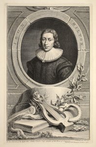 Retrato de John Milton, ilustración de 