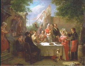 El banquete de bodas, de revista o libro fuente desconocida de Jacob Joseph Eckhout