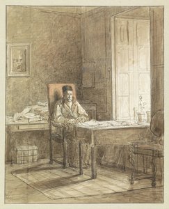 Retrato de Gerrit Lamberts, sentado en un sillón de la sala de impresión
