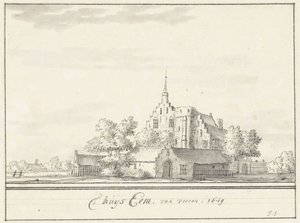 la casa em La casa Eem, desde el frente. 1649 (título sobre el objeto) de Jacobus Stellingwerff