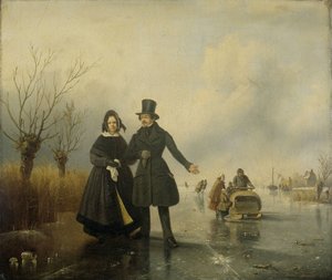 Retrato del Sr. y la Sra. Thijssen en el hielo de Jacobus Sörensen
