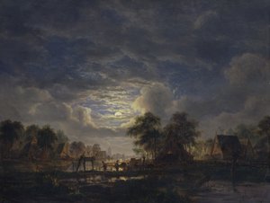Pueblo en un canal, 1840