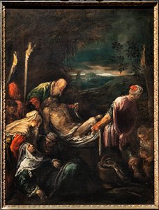 Entierro del cuerpo de Cristo, c.1580 (óleo sobre lienzo) de Jacopo (1510 92) Bassano