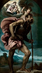 ""San Cristóbal"" Pintura de Jacopo Bassano el Viejo (circa 1510-1592) 1559 Dim 148x87 cm Museo Nacional de Bellas Artes, La Habana, Cuba ©DeAgostini/Leemage