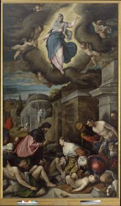 San Roque visita a las víctimas de la peste, c.1575 de Jacopo Bassano