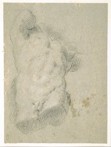 Dibujo de un torso masculino de Jacopo Bassano