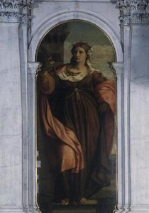 Santa Bárbara (parte del tríptico) de Jacopo (c.1480 1528) Palma