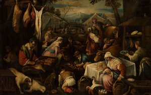 Escena de mercado de Jacopo Bassano