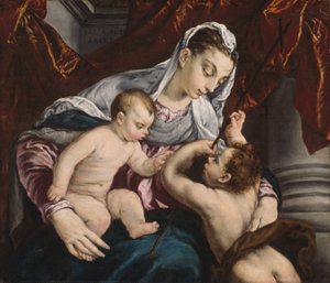 Virgen y Niño con el joven San Juan Bautista de Jacopo Bassano