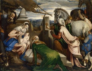 La adoración de los magos, ca 1555