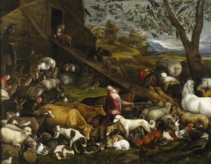 Los animales abordan el Arca de Noé