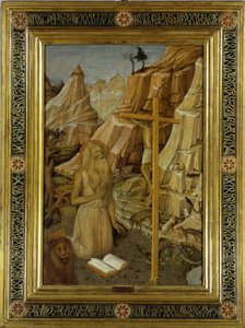 San Jerónimo penitente en el desierto, 1450 de Jacopo Bellini
