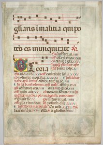 Hoja de un gradual: inicial decorada (verso) de Jacopo Filippo d