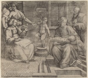 Sagrada Familia con Santa Isabel y el Niño San Juan Bautista de Jacopo Francia