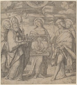 Santos patronos de Bolonia de Jacopo Francia